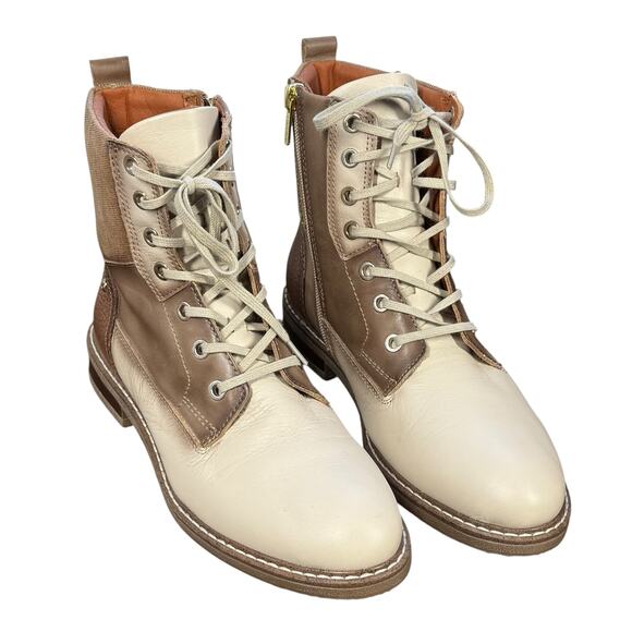 Pikolinos Aldaya Marfil Women's Mixed Media Ankle Boots Laces Zipper Size 7.5 - Picture 5 of 10